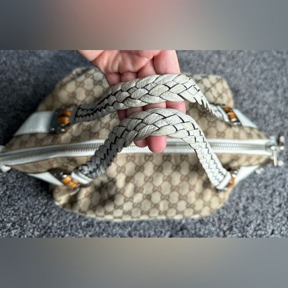 Gucci vintage GG canvas bamboo bar tote - Picture 3 of 16